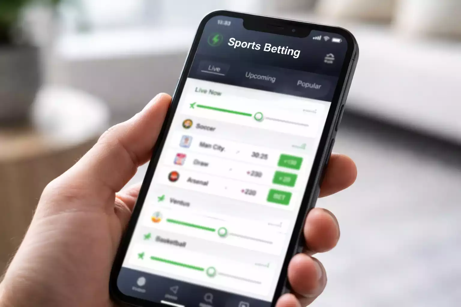 Smartphone con interfaccia app veloce e reattiva