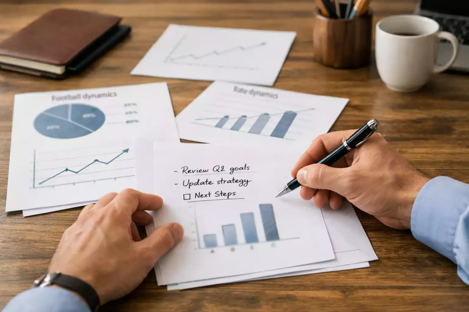 Persona che analizza documenti con appunti e penna